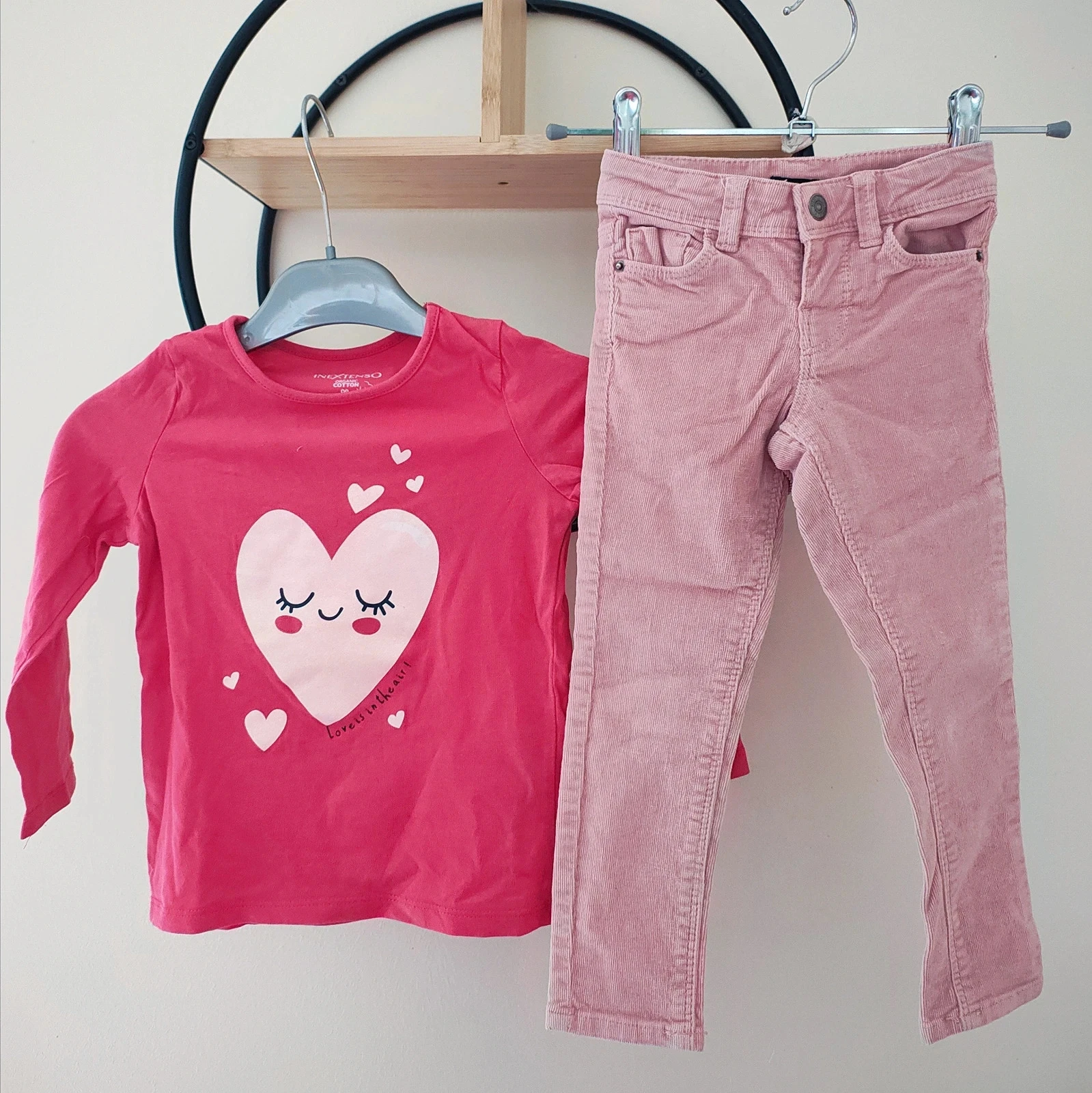 3 ans ensemble teeshirt in extenso et pantalon côtelé kiabi